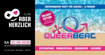 Queerbeat – Hochfrankens Party für LGBTQIA+ & Friends – Holiday Edition – Sektempfang & Dragqueens